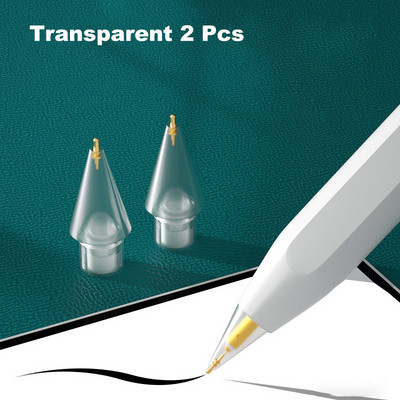 Замяна на накрайници за молив за Apple Pencil 1-во 2-ро поколение iPad Stylus Transparent 4.0 Двуслоен писец