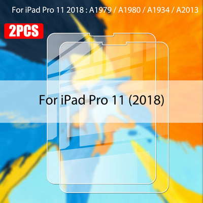 2 vnt grūdinto stiklo ekrano apsauginė plėvelė, skirta Ipad Air 5 4 2022 Pro11 2018 9,7 colio Ipad 10.2 6th 5th Gen grūdinta plėvelė Apple