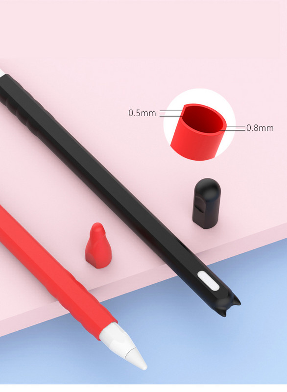 Mīksts silikona futrālis Apple Pencil 2 pildspalvu korpusam Ipad Stylus Pretpiliens un neslīdošs aizsargapvalks iPad zīmulim