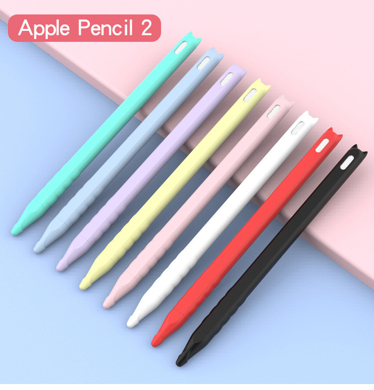 Mīksts silikona futrālis Apple Pencil 2 pildspalvu korpusam Ipad Stylus Pretpiliens un neslīdošs aizsargapvalks iPad zīmulim