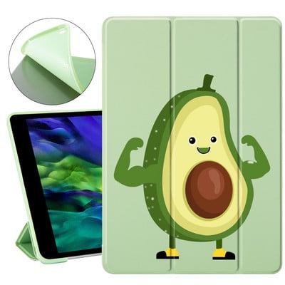 Juokingas avokadų animacinis filmas, skirtas Air 4 iPad 10.2 8th Generation Case 7th 6th Pro 11 2020 Mini 2 5 Dangtis 9.7 Planšetinio kompiuterio stovas 10.5 Air 3