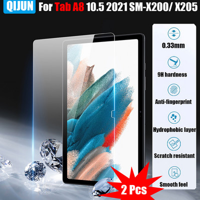 Tahvelarvuti klaas Samsung Galaxy Tab A8 10,5" 2021 karastatud kilega ekraanikaitsega karastus Kriimustuskindel 2Tk SM-X200 SM-X205
