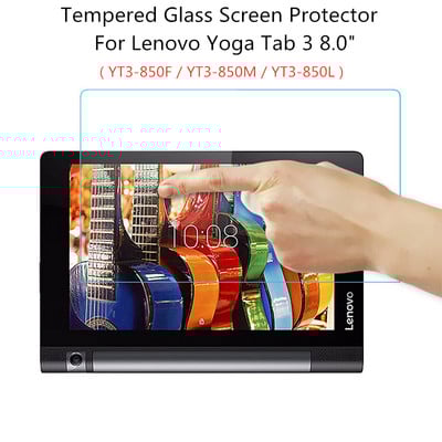 9H Zaštita zaslona za Lenovo Yoga Tab 3 8 inča Tablet Zaštitna folija od kaljenog stakla otporna na eksploziju 8.0 YT3 850F 850M 850L