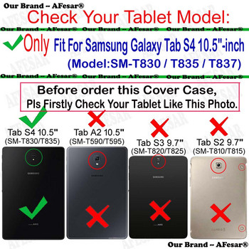 Έξυπνο κάλυμμα για Samsung Galaxy Tab S4 10,5 ιντσών T830 T35 Προστατευτική θήκη βάσης για το Tab S4 T837