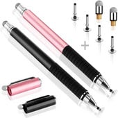 Μολύβι σχεδίασης 2 σε 1 Universal Stylus Touch Pen Disc & Fiber υφασμάτινο μολύβι για χωρητικά tablet Smartphone Laptop iPad Xiaomi