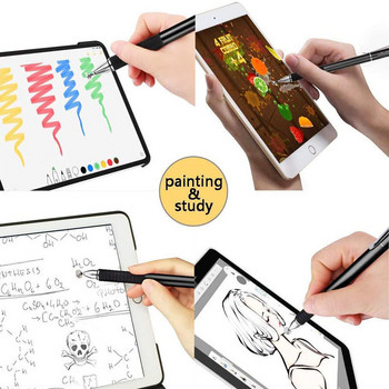 2 в 1 Универсален стилус Touch Pen Диск и молив за рисуване с влакнест плат за капацитивни таблети Смартфон Лаптоп iPad Xiaomi