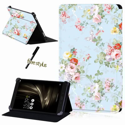 Tahvelarvutiümbris Asus ZenPad 10/ ZenPad 8/7/ZenPad S 8/ZenPad C 7 universaalne tolmuvastane nahast ümbris + tasuta pliiats