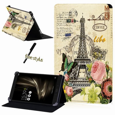 Tahvelarvutiümbris Asus ZenPad 10/ ZenPad 8/7/ZenPad S 8/ZenPad C 7 universaalne tolmuvastane nahast ümbris + tasuta pliiats