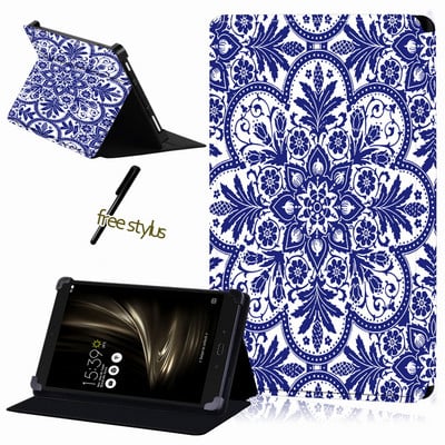 Tahvelarvutiümbris Asus ZenPad 10/ ZenPad 8/7/ZenPad S 8/ZenPad C 7 universaalne tolmuvastane nahast ümbris + tasuta pliiats