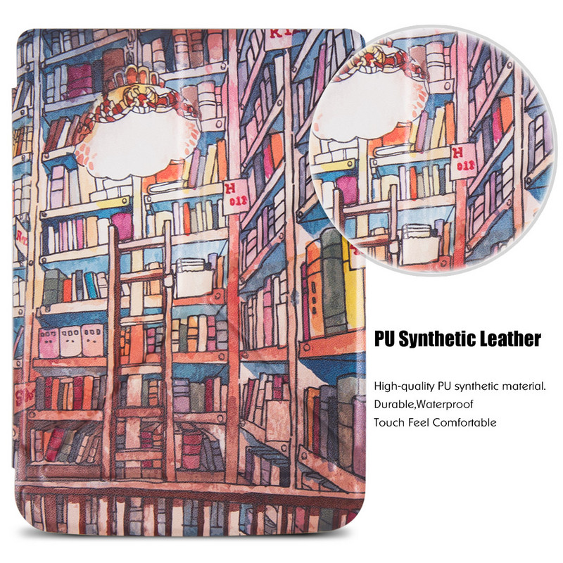 „PocketBook Touch HD 3“ / „Touch Lux 4 5“ / „Basic Lux 2“ / „Basic 4/633 Color 2020“ dėklas – lengvas plonas origami stovo apsauginis dangtelis