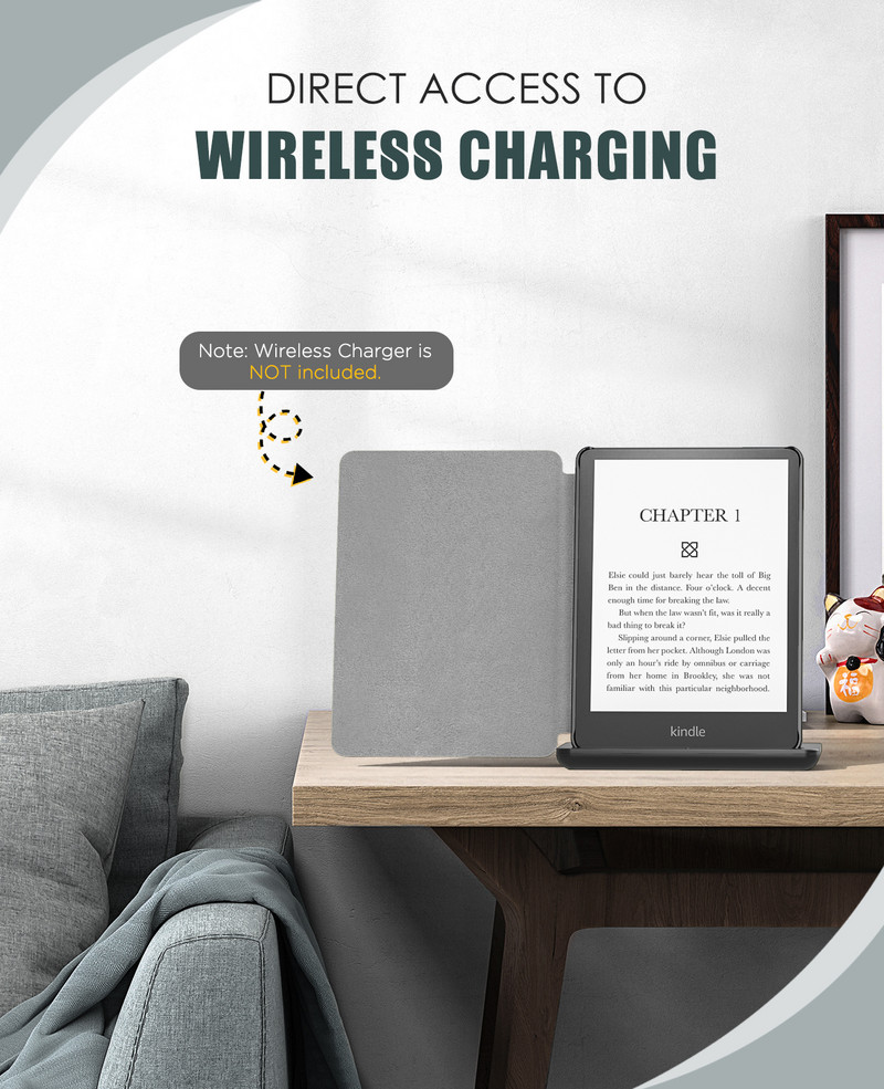 Калъф Moko за Kindle Paperwhite, първокласно покритие от PU кожа с автоматично събуждане/заспиване за Paperwhite (11-то поколение-2021) и Kindle