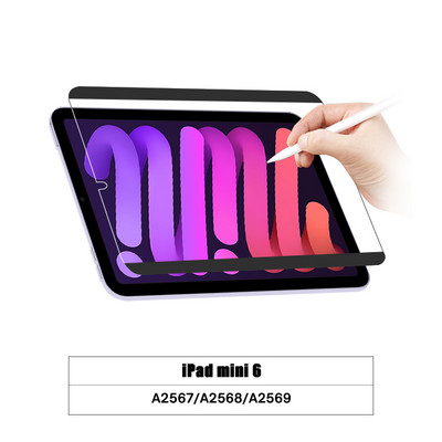 За iPad Mini 6 8.3 A2569 Pro 11 12.9 M1 2021 Air4 10.9 10.2 Draw/Write Like Paper Feed Screen Protector Film Magnetic Removable