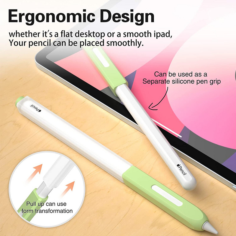 Μολυβοθήκη για θήκη για Apple Pencil μανίκι 2ης γενιάς, Κάλυμμα λαβής σιλικόνης για στυλό tablet με 10 τμχ Καλύμματα μύτης μύτης
