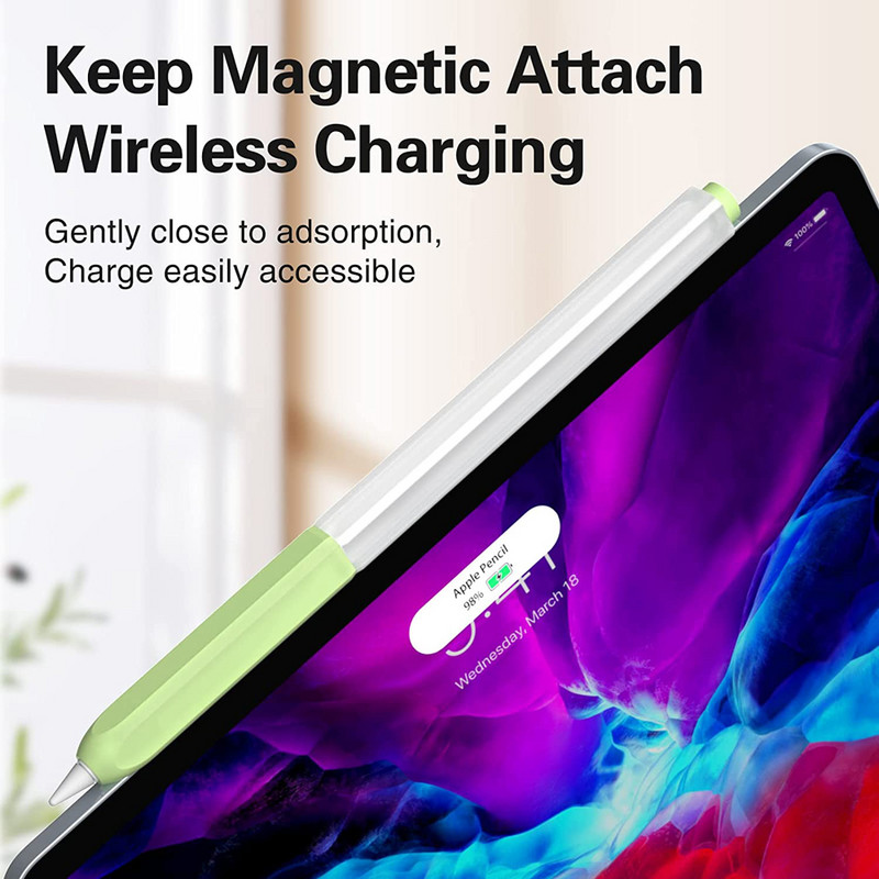 Μολυβοθήκη για θήκη για Apple Pencil μανίκι 2ης γενιάς, Κάλυμμα λαβής σιλικόνης για στυλό tablet με 10 τμχ Καλύμματα μύτης μύτης