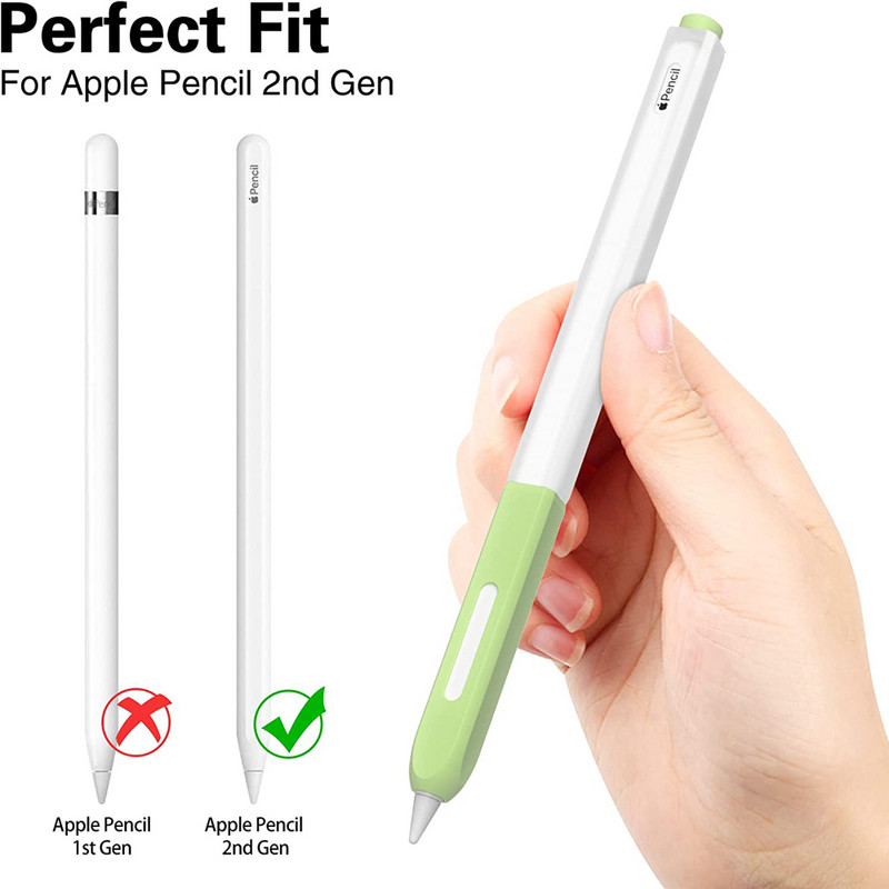 Μολυβοθήκη για θήκη για Apple Pencil μανίκι 2ης γενιάς, Κάλυμμα λαβής σιλικόνης για στυλό tablet με 10 τμχ Καλύμματα μύτης μύτης