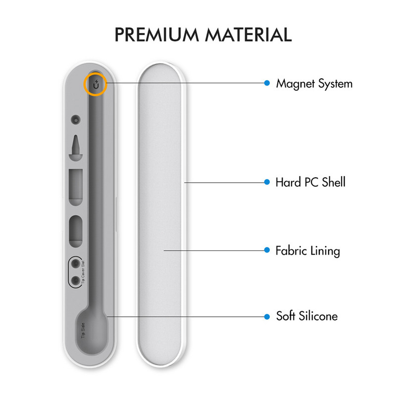 Kutija za pohranu olovke za Apples Držač za olovke Prijenosna magnetska apsorpcijska tvrda torbica za PC za iPad Apples Pencil 1. 2. generacije