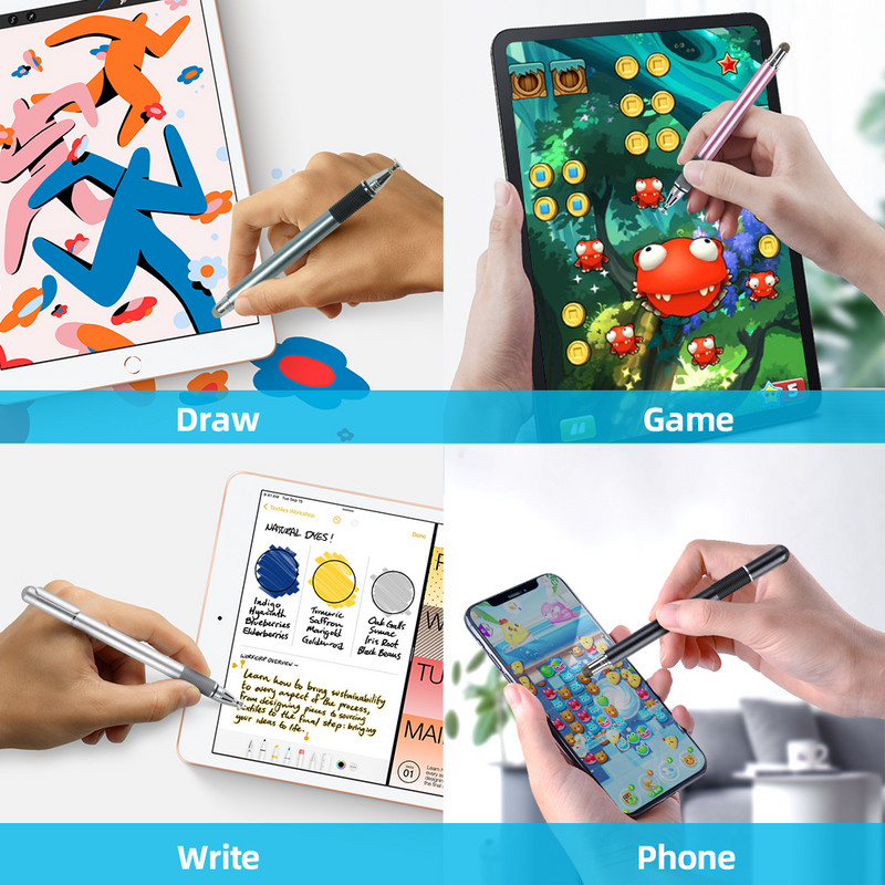 Stylus Pen pentru telefon Tablet Pen 2 în 1 ecran tactil Pen Laptop Desen Creion Smartphone Pen pentru suprafață pentru Xiaomi Samsung