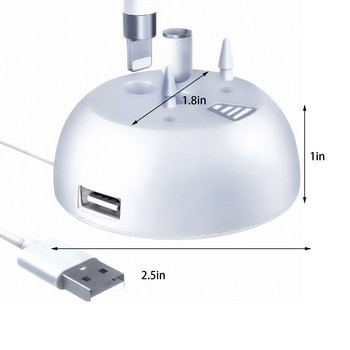 Стойка за зареждане за Apple Pencil 1-во поколение преносим държач за писалка Станция за зареждане Зарядно устройство Адаптер за докинг станция 1,2M USB кабел за зареждане
