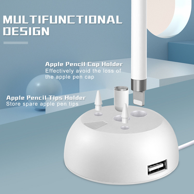 Stalak za punjenje za Apple Pencil 1. generacija prijenosnog držača olovke Stanica za punjenje Punjač Dock Adapter 1.2M USB kabel za punjenje