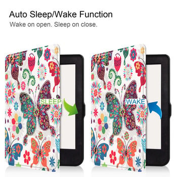 Για Kobo Nia Case Cute Butterfly Flower Painted Soft TPU Back Shell for Capa Kobo Nia Cover Auto Sleep/Wake Pen