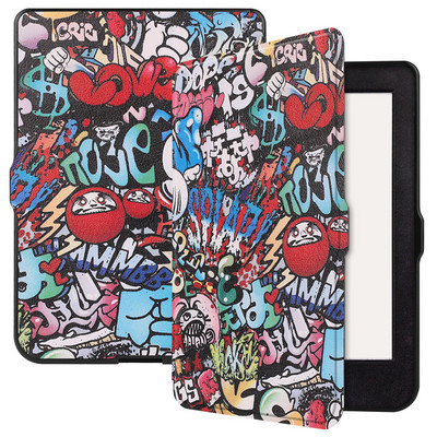 Kobo Nia tokhoz Aranyos pillangós virággal festett puha TPU hátsó intelligens védőburkolat Capa Kobo Nia fedélhez, automatikus alvó/ébresztő tollhoz