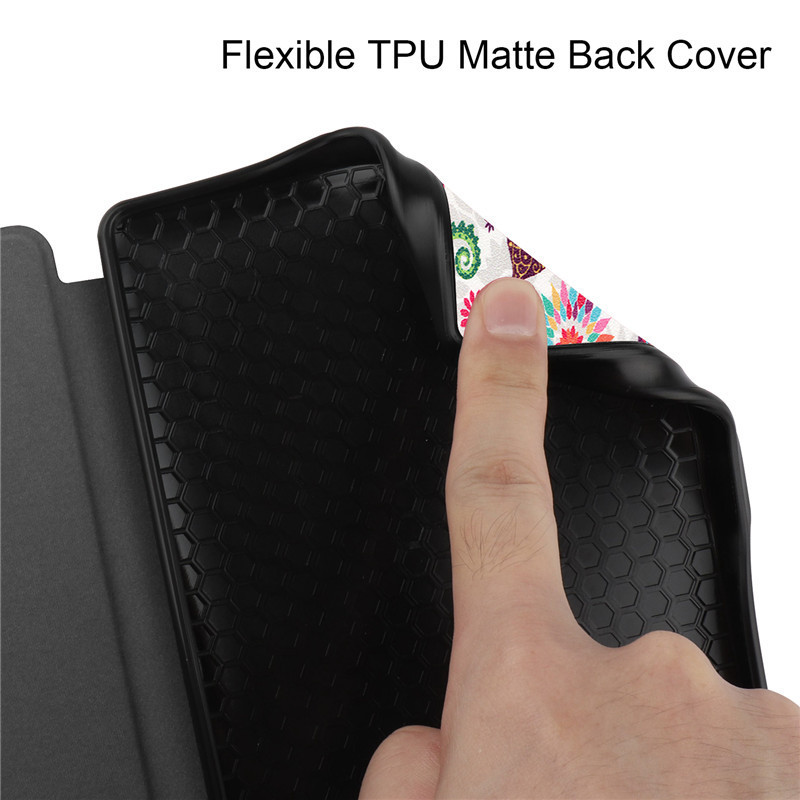 Kobo Nia tokhoz Aranyos pillangós virággal festett puha TPU hátsó intelligens védőburkolat Capa Kobo Nia fedélhez, automatikus alvó/ébresztő tollhoz