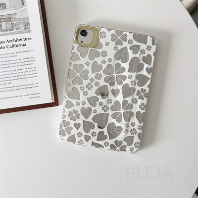 Csuklópántos táblagép tokok iPad mini 6 tokhoz 8,3" tartóval Aranyos színes virágos puha átlátszó borítás mini6 8,3 hüvelykes Shellhez