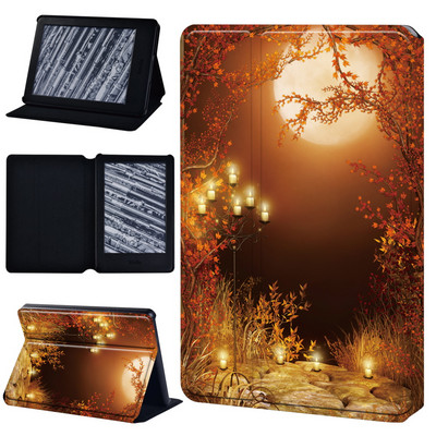 Tok: Kindle 8 10 Paperwhite 1 2 3 4 5 5/6/7/10/11th Gen Leesésgátló Forest Series Pu bőr táblafólia borító + ceruza