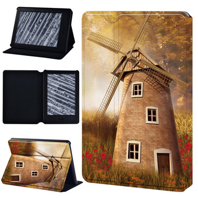 Tok: Kindle 8 10 Paperwhite 1 2 3 4 5 5/6/7/10/11th Gen Leesésgátló Forest Series Pu bőr táblafólia borító + ceruza