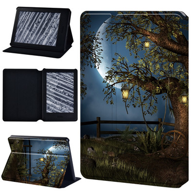 Tok: Kindle 8 10 Paperwhite 1 2 3 4 5 5/6/7/10/11th Gen Leesésgátló Forest Series Pu bőr táblafólia borító + ceruza