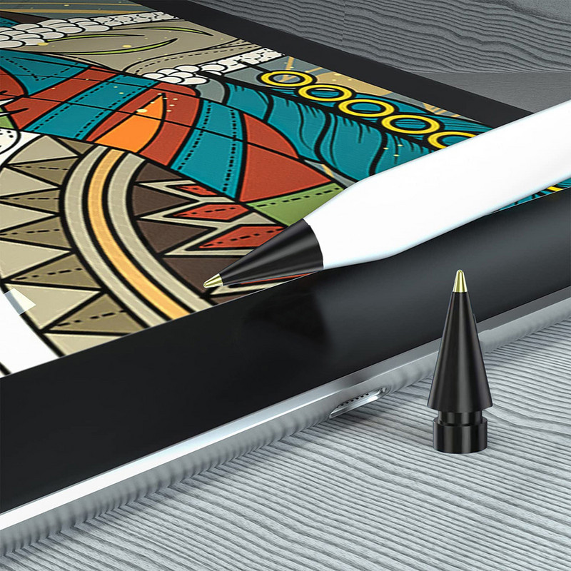 Dotykové pero s ABS + kovovým hrotom 5.0 pre Apple Pencil Gen 1/2, pozlátený hrot