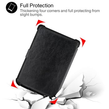 Тънък калъф Walkers за Pocketbook 616/627/632 Ereader Защитна обвивка от PU кожа за Pocketbook Basic Lux 2 Touch HD 3