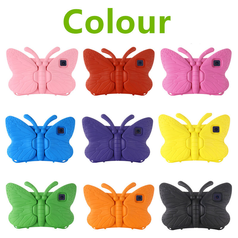 Skirtas Samsung Galaxy Tab A 8.0 SM-T290 T295 T297 10,1 colio T510 T515 mielas vaikų dėklas, atsparus smūgiams EVA drugelio stovo planšetinio kompiuterio dangtelis