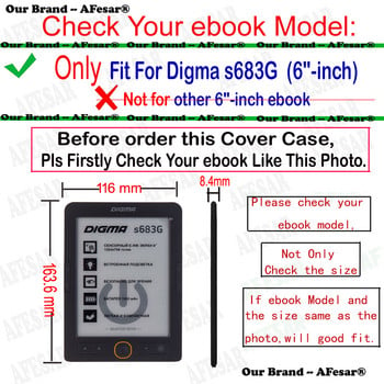 Ултра тънък нов стил кожен калъф за Digma S683g E-Ink Carta Ebook Reader Easy Folio Pocket Cover Защитна обвивка за S683