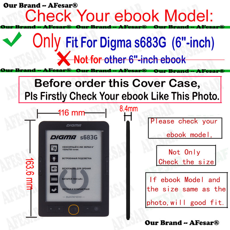 Itin plonas naujo stiliaus odinis dėklas, skirtas Digma S683g E-Ink Carta Ebook Reader Easy Folio kišeninio dangtelio apsauginis apvalkalas, skirtas S683