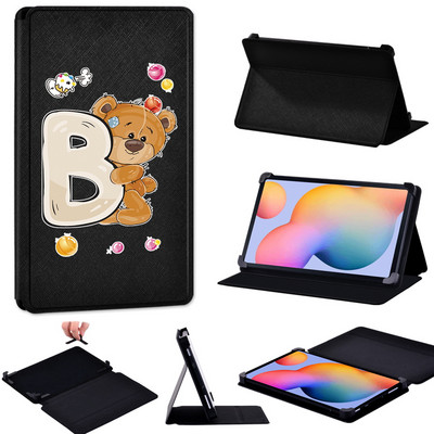Tablet tok Samsung Tab S2 8.0/Tab S3/Tab S4 10.5/S5e T720/S6 T865/S6 Lite Bear Letters Bőr állvány Állítható méretű borítóhoz