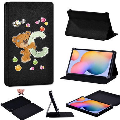 Tablet tok Samsung Tab S2 8.0/Tab S3/Tab S4 10.5/S5e T720/S6 T865/S6 Lite Bear Letters Bőr állvány Állítható méretű borítóhoz