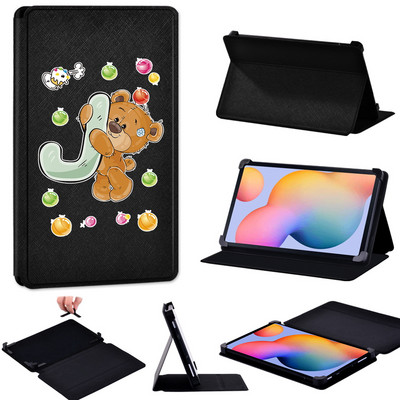 Tablet tok Samsung Tab S2 8.0/Tab S3/Tab S4 10.5/S5e T720/S6 T865/S6 Lite Bear Letters Bőr állvány Állítható méretű borítóhoz