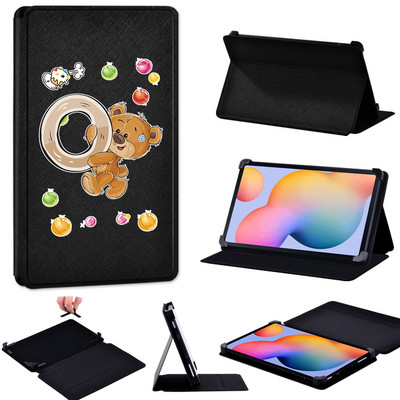 Tablet tok Samsung Tab S2 8.0/Tab S3/Tab S4 10.5/S5e T720/S6 T865/S6 Lite Bear Letters Bőr állvány Állítható méretű borítóhoz