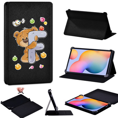 Tablet tok Samsung Tab S2 8.0/Tab S3/Tab S4 10.5/S5e T720/S6 T865/S6 Lite Bear Letters Bőr állvány Állítható méretű borítóhoz