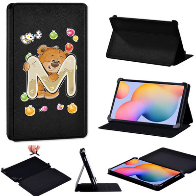 Tablet tok Samsung Tab S2 8.0/Tab S3/Tab S4 10.5/S5e T720/S6 T865/S6 Lite Bear Letters Bőr állvány Állítható méretű borítóhoz