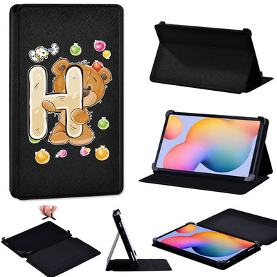 Tablet tok Samsung Tab S2 8.0/Tab S3/Tab S4 10.5/S5e T720/S6 T865/S6 Lite Bear Letters Bőr állvány Állítható méretű borítóhoz