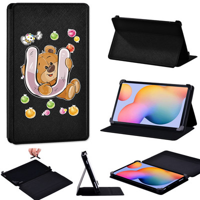 Tablet tok Samsung Tab S2 8.0/Tab S3/Tab S4 10.5/S5e T720/S6 T865/S6 Lite Bear Letters Bőr állvány Állítható méretű borítóhoz