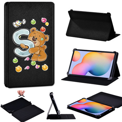 Tablet tok Samsung Tab S2 8.0/Tab S3/Tab S4 10.5/S5e T720/S6 T865/S6 Lite Bear Letters Bőr állvány Állítható méretű borítóhoz
