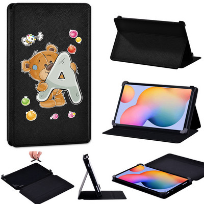 Tablet tok Samsung Tab S2 8.0/Tab S3/Tab S4 10.5/S5e T720/S6 T865/S6 Lite Bear Letters Bőr állvány Állítható méretű borítóhoz