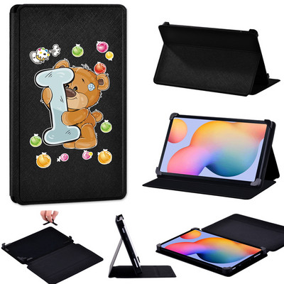 Tablet tok Samsung Tab S2 8.0/Tab S3/Tab S4 10.5/S5e T720/S6 T865/S6 Lite Bear Letters Bőr állvány Állítható méretű borítóhoz