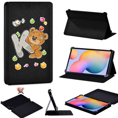 Tablet tok Samsung Tab S2 8.0/Tab S3/Tab S4 10.5/S5e T720/S6 T865/S6 Lite Bear Letters Bőr állvány Állítható méretű borítóhoz