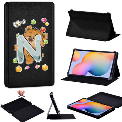 Tablet tok Samsung Tab S2 8.0/Tab S3/Tab S4 10.5/S5e T720/S6 T865/S6 Lite Bear Letters Bőr állvány Állítható méretű borítóhoz