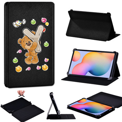 Tablet tok Samsung Tab S2 8.0/Tab S3/Tab S4 10.5/S5e T720/S6 T865/S6 Lite Bear Letters Bőr állvány Állítható méretű borítóhoz