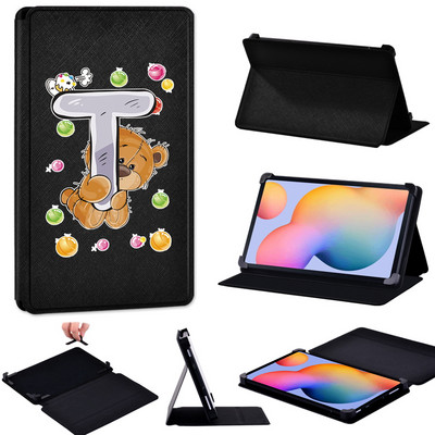 Tablet tok Samsung Tab S2 8.0/Tab S3/Tab S4 10.5/S5e T720/S6 T865/S6 Lite Bear Letters Bőr állvány Állítható méretű borítóhoz